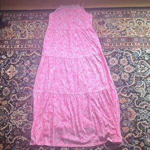 Pink Floral Maxi Dress